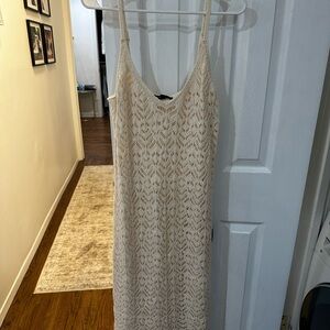 Cream Crochet Midi Dress